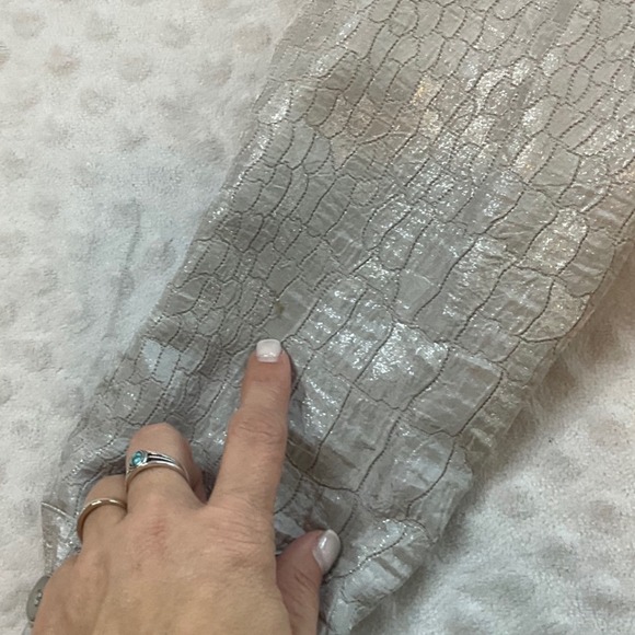 Erin Women's Textured Croc Embossed Metallic Blazer Jacket Size Medium - Picture 5 of 7